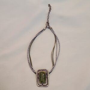 Elegant Silver and Green Necklace